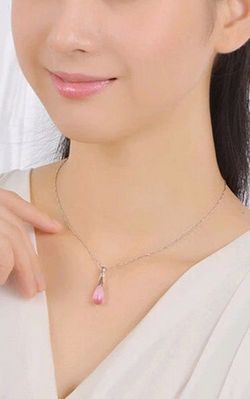 SS11043-2 S925 sterling silver drop tears stone necklace
